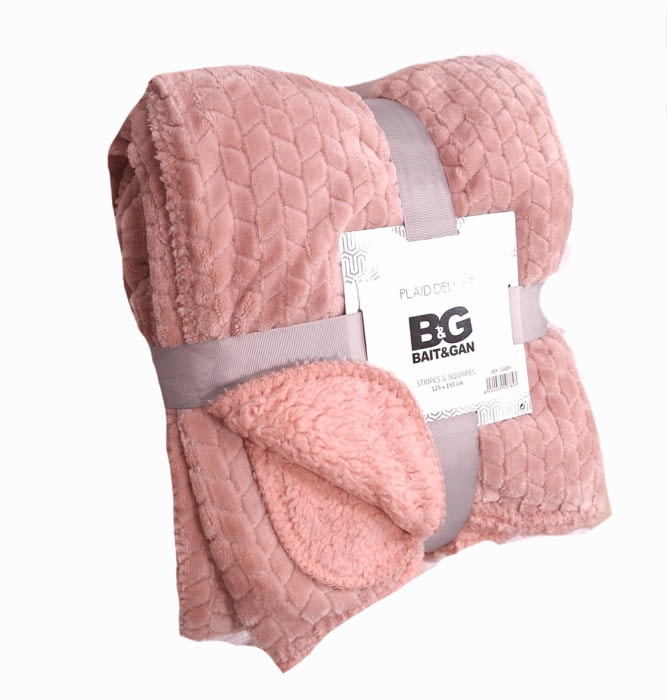 Manta borreguito rosa pastel 125 x 155 - 3