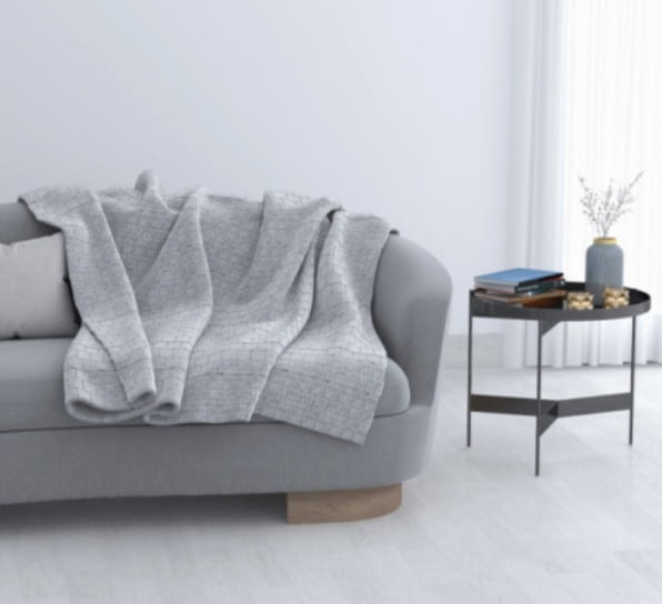 Mantas de sedalina gris cama