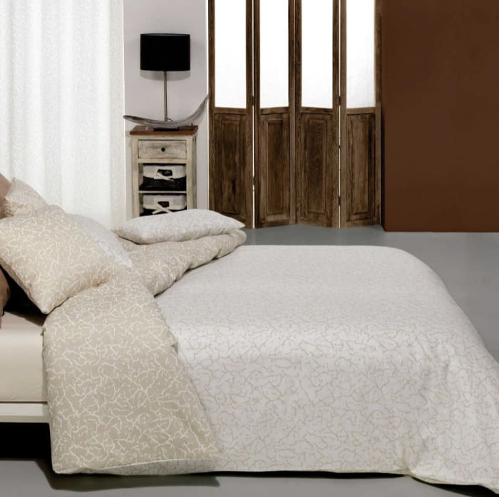 Funda nórdica Reversible trazos beige