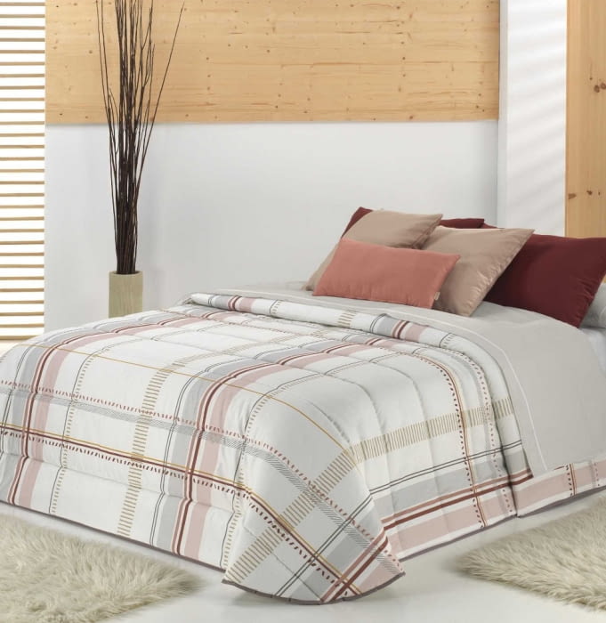 Fundas nórdicas cuadros granate