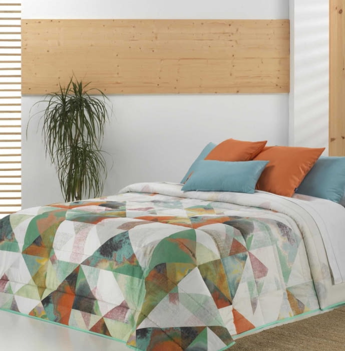 Fundas nórdicas triángulos verde