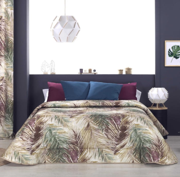 Fundas nórdicas hojas palmera verde