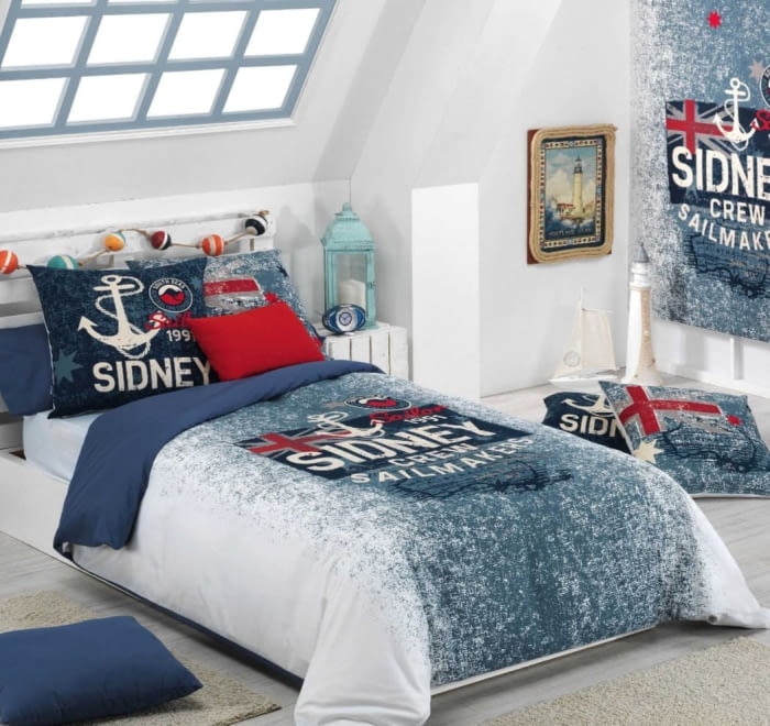 Fundas nórdicas juvenil ancla azul