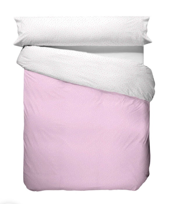 Fundas nórdicas reversibles topitos rosa