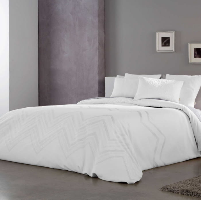 Fundas nórdicas blancas zig zag