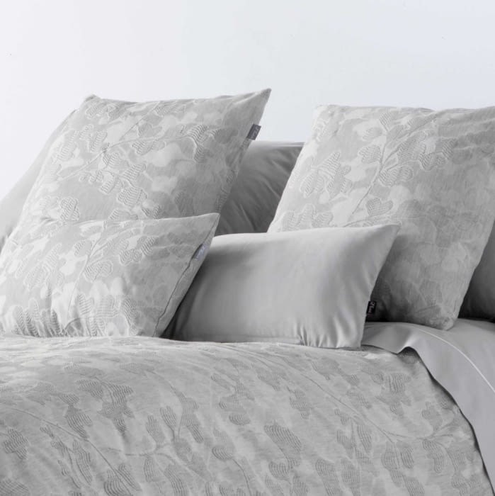 Fundas nórdicas gris hojas labradas - 1