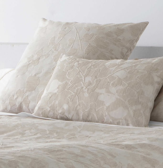 Fundas nórdicas beige hojas labradas - 1