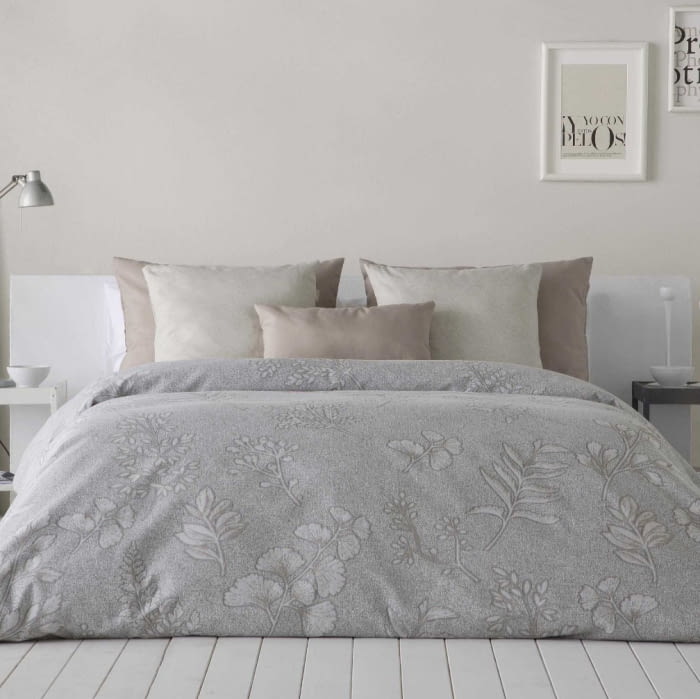 Fundas nórdicas jaspeadas con hojas estampadas - 1