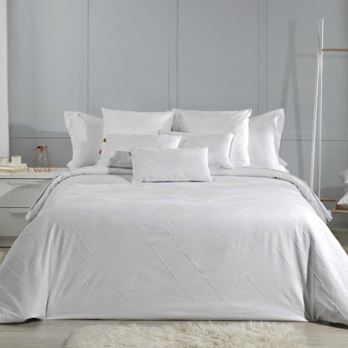 Fundas nórdicas lisas con cuadrados labrados