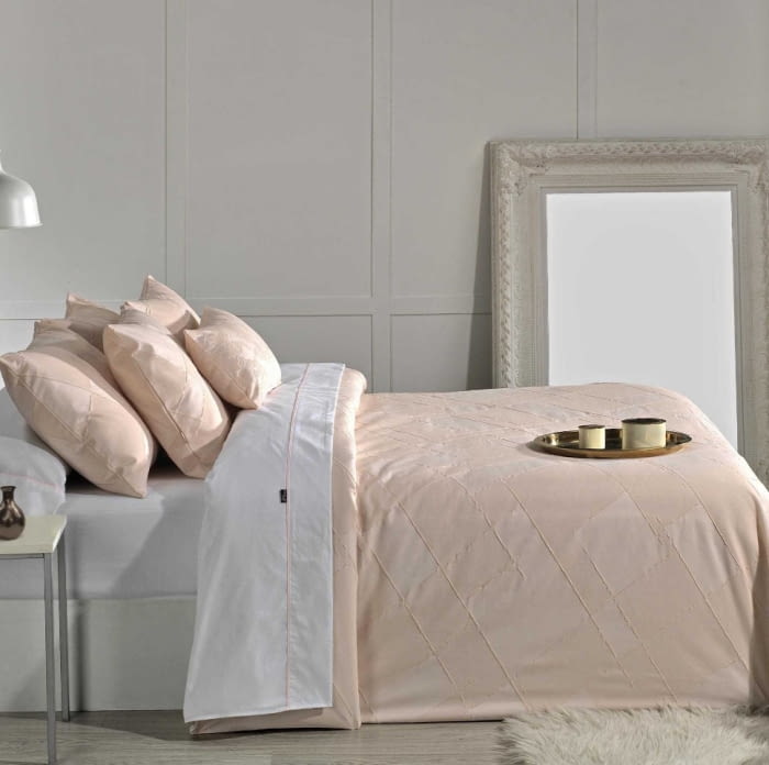 Fundas nórdicas lisas con cuadrados labrados - 1