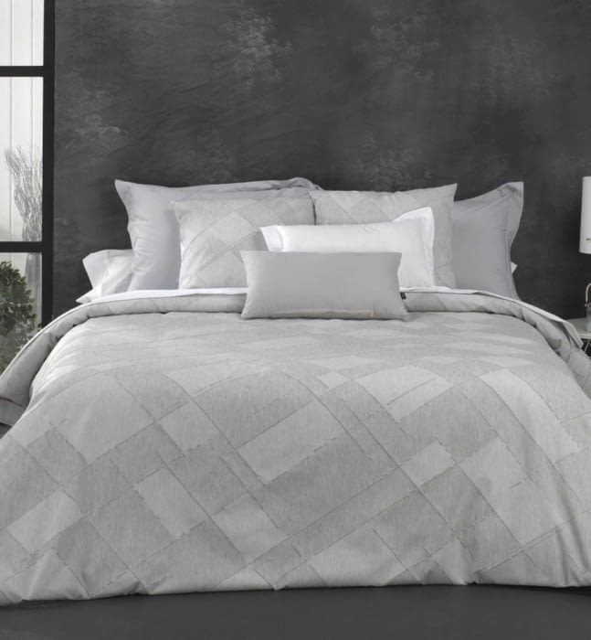 Fundas nórdicas lisas con cuadrados labrados - 2