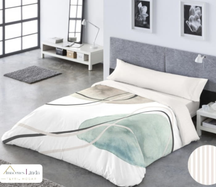 Fundas nórdicas acuarela verde. Cama 135