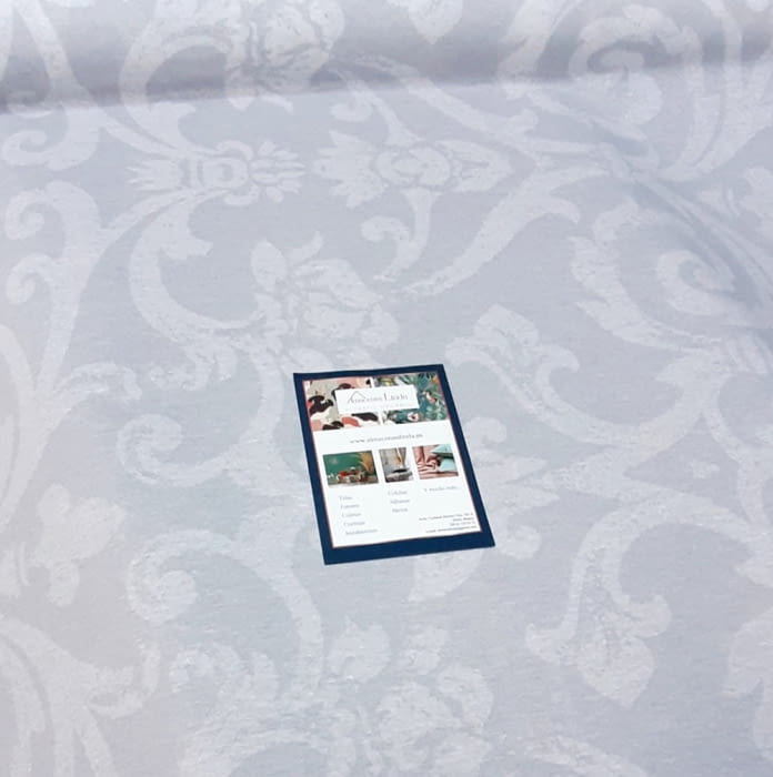 Tela mantel antimanchas adamascado gris - 2