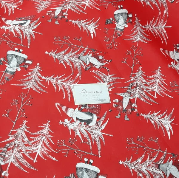 Tela loneta Navidad roja Papá Noel 280