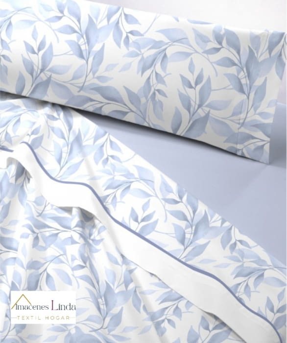 Juego dd sábanas térmicas hoja azul