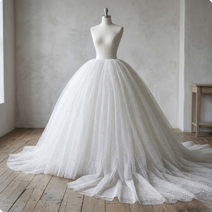 Tela visillo organza cristal topos plata 150 - 1