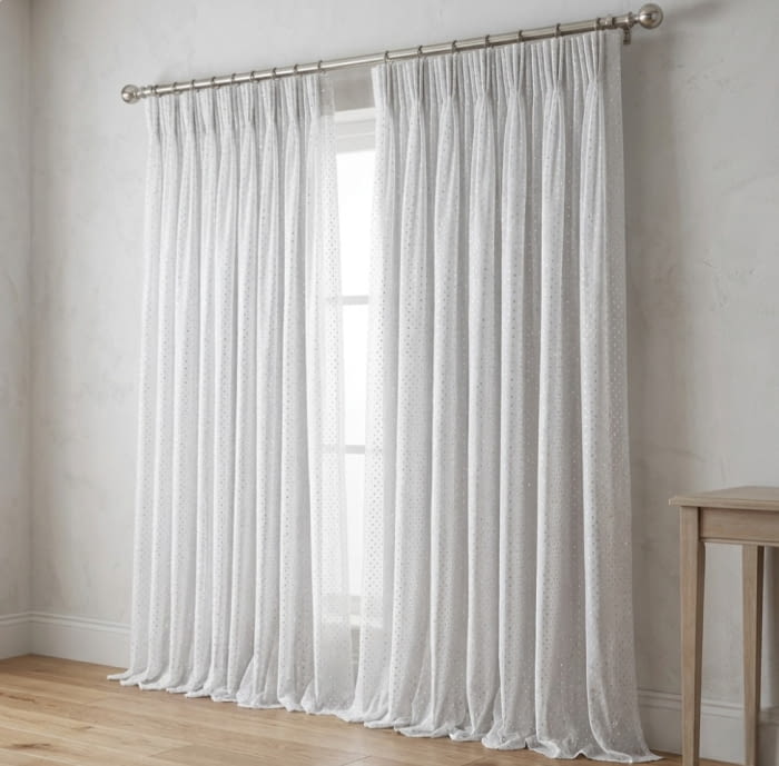 Tela visillo organza cristal topos plata 150 - 4