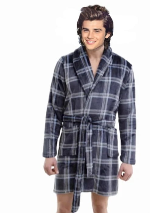 Bata tacto muflón cuadros azul samuel