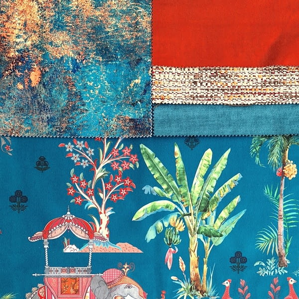 Tela tapicería terciopelo Komodo elefantes - 1