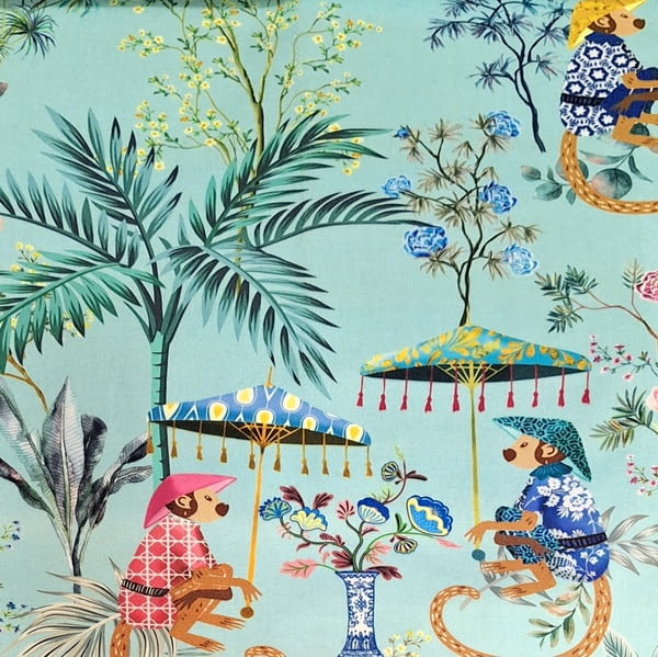 Tela tapicería terciopelo Makian turquesa