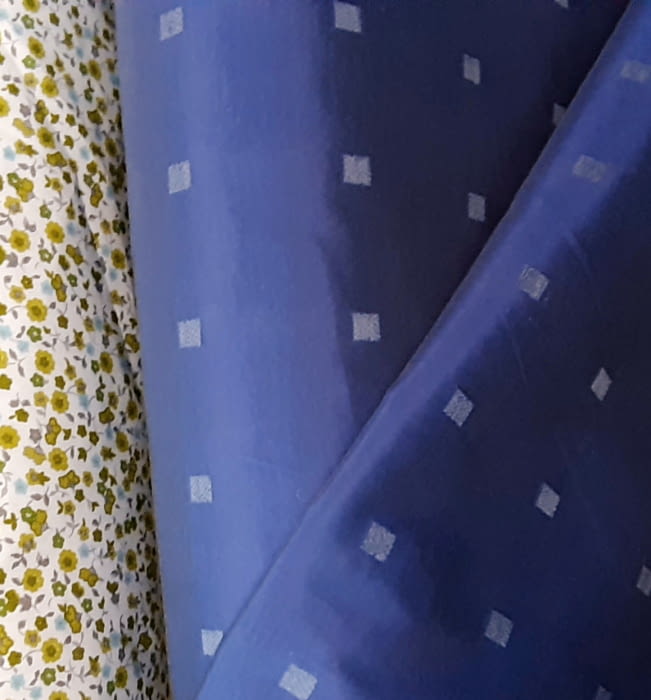 Tela Seda cuadraditos azul - 2