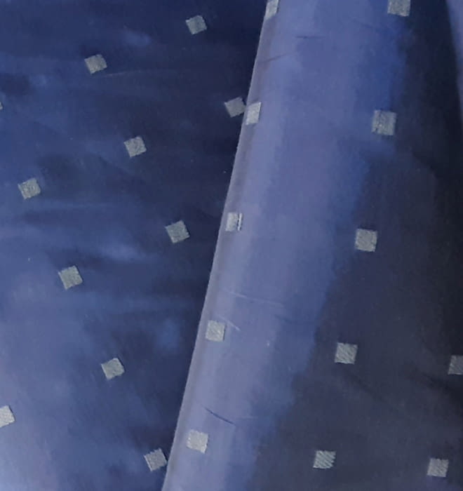 Tela Seda cuadraditos azul - 3