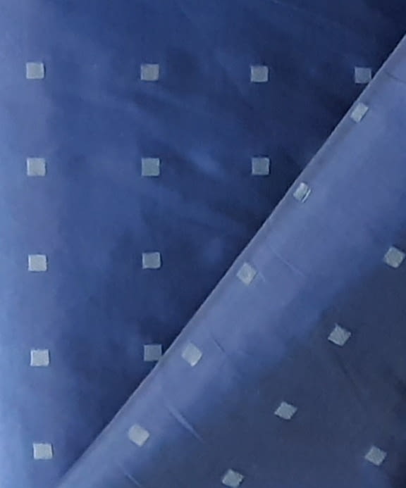 Tela Seda cuadraditos azul - 4