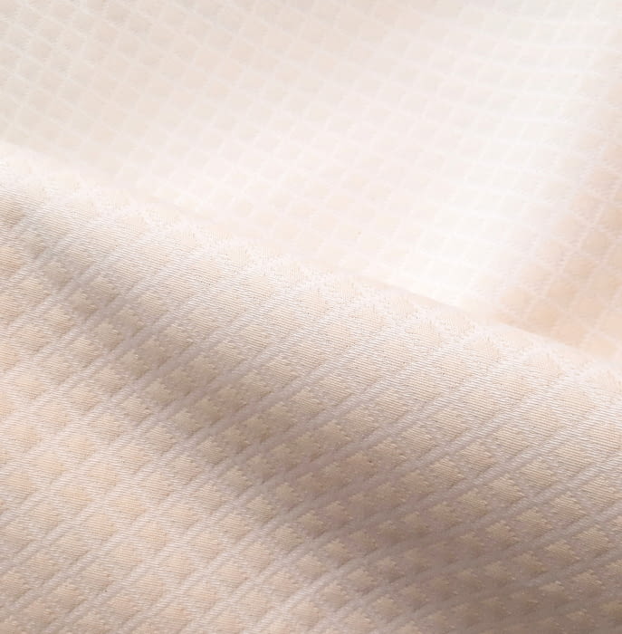 Tela Piqué rombos vainilla - 3