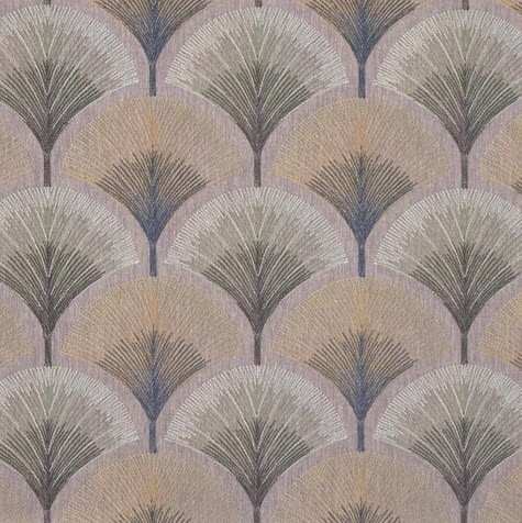 Tela bordada abanicos lino