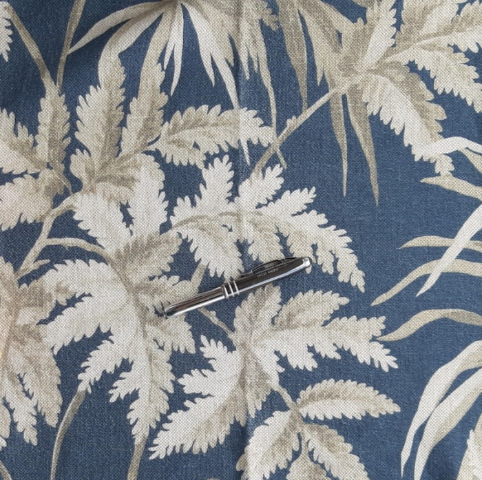 Telas tapicería lino Tulum azul - 2