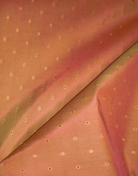 Tela Seda topitos naranja 280 - 1