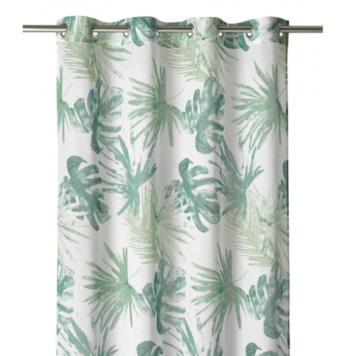 Visillo confeccionado hojas verdes - 1