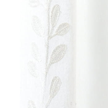 Visillo confeccionado bordado hojas beige - 1
