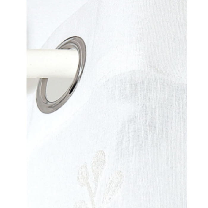 Visillo confeccionado bordado hojas natural - 2