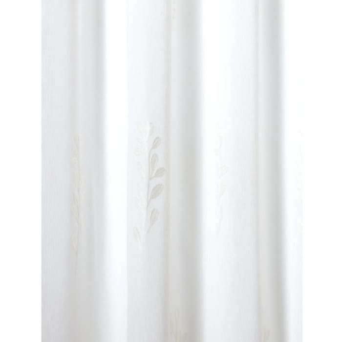 Visillo confeccionado bordado hojas natural - 3