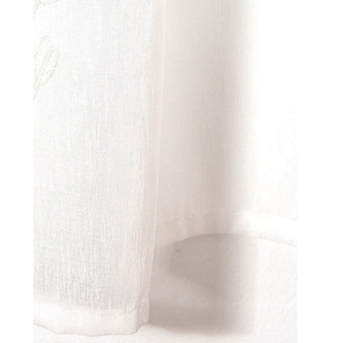 Visillo confeccionado bordado hojas natural - 4