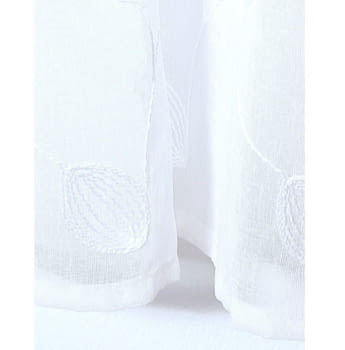 Visillo confeccionado blanco bordado hojas - 1