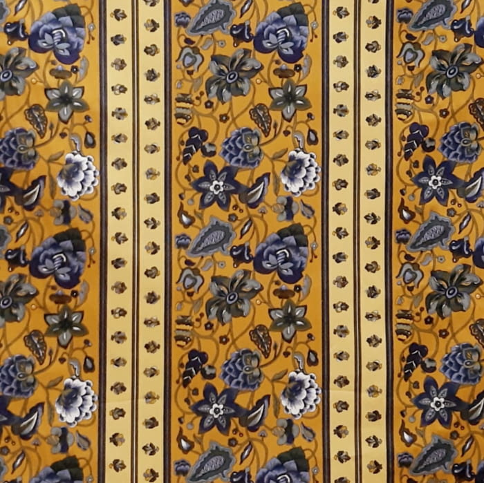 Tela Algodón mostaza flor 150