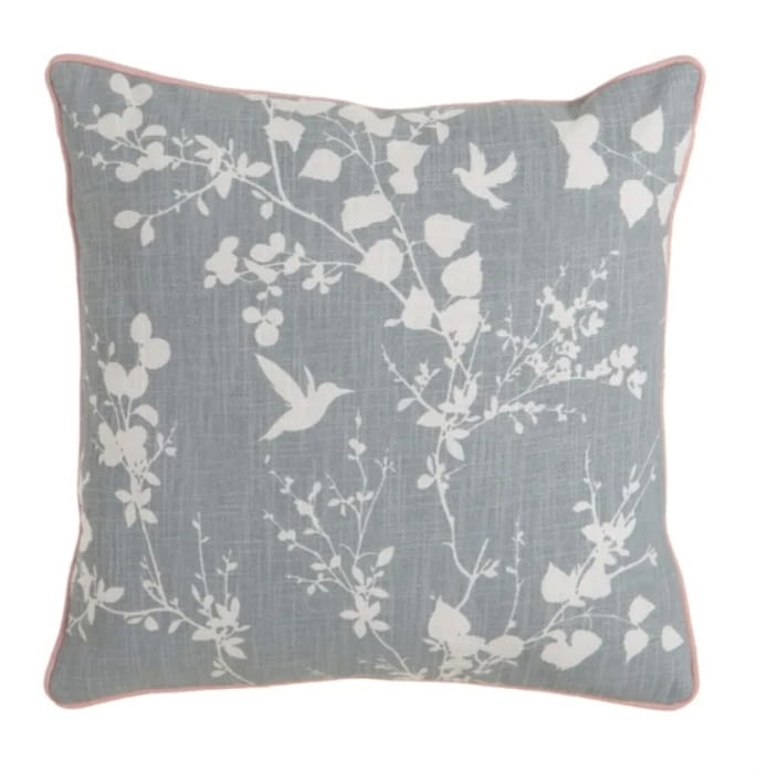 Cojín gris rameado blanco