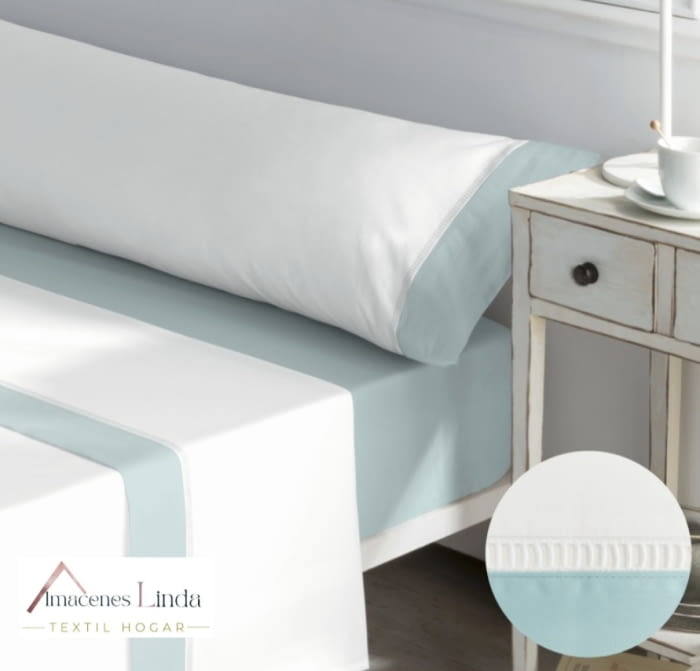 Juego de sábanas menta satén 300 hilos