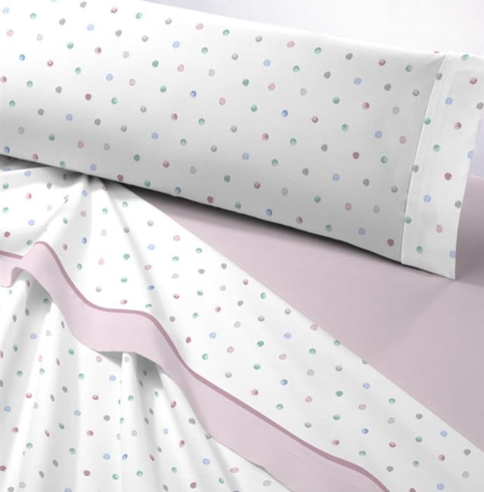 Juego de sábanas térmicas lunares rosa - 2