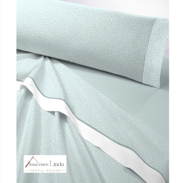 Juego de sábanas térmicas verdes topitos