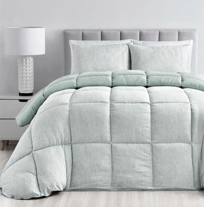 Edredón nórdico líneas verde 180 x 220