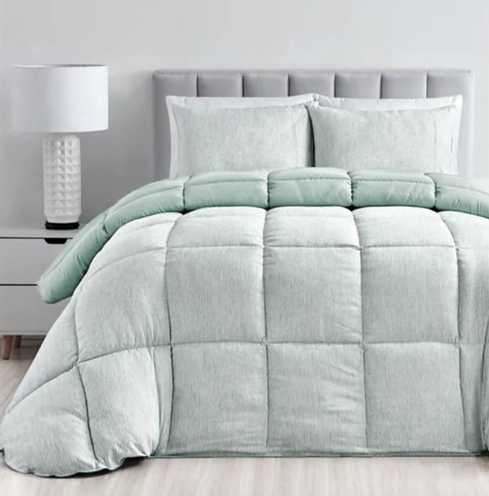 Edredón nórdico líneas verde 180 x 220