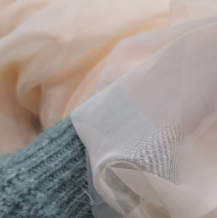 Tela visillo voile beige vaporoso - 1