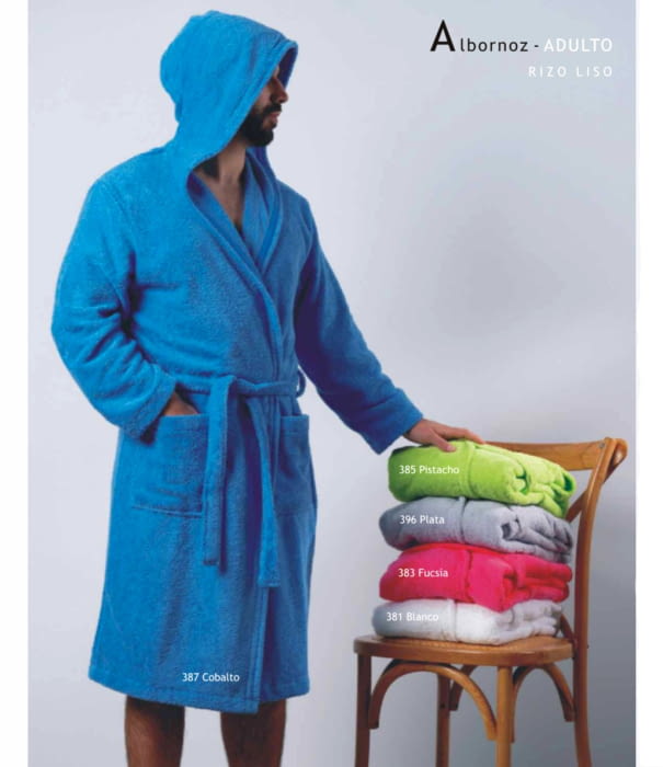 Albornoces algodón rizo lisos con capucha