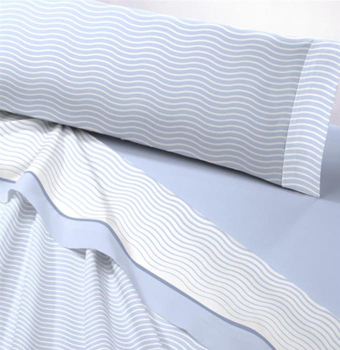 Juego sábanas Pirineos rayas azul