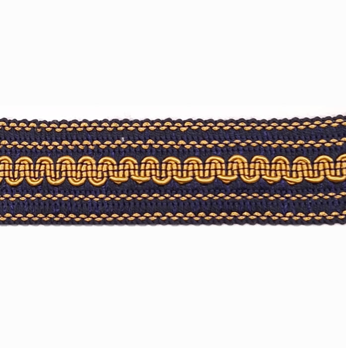 Galón decorativo azul marino y oro viejo - 4