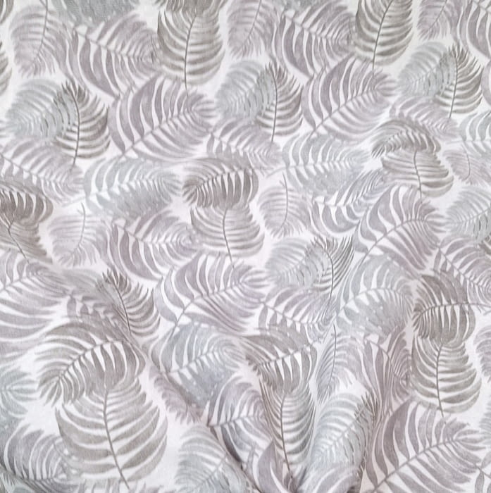 Tela loneta hojas grises 280 - 2