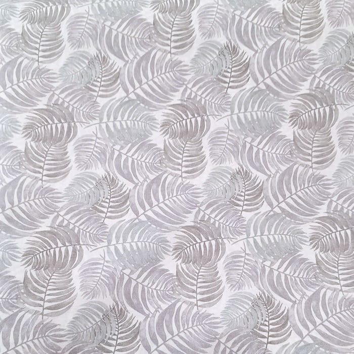 Tela loneta hojas grises 280 - 4